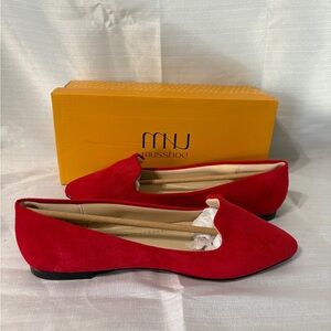 Musshoe Red Suede Flats